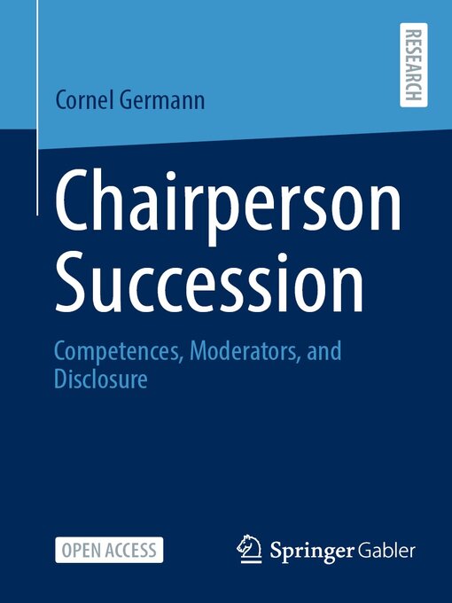 Title details for Chairperson Succession by Cornel Germann - Available